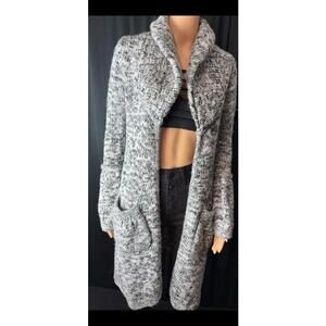 BCBG Maxazria Chunky Knit Acrylic Wool Blend Duster Sweater Long medium